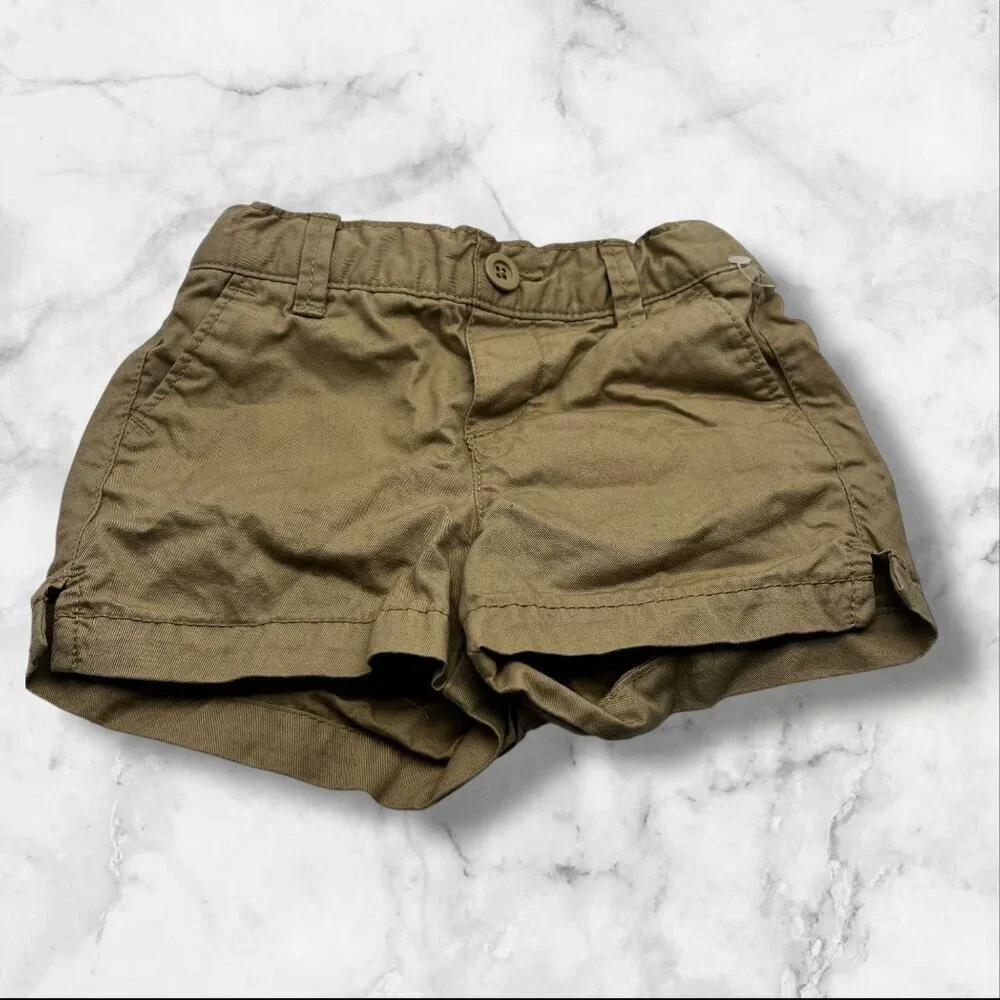 Old Navy‎ Toddler Girl 2T Adjustable Shorts Khaki 100% Cotton